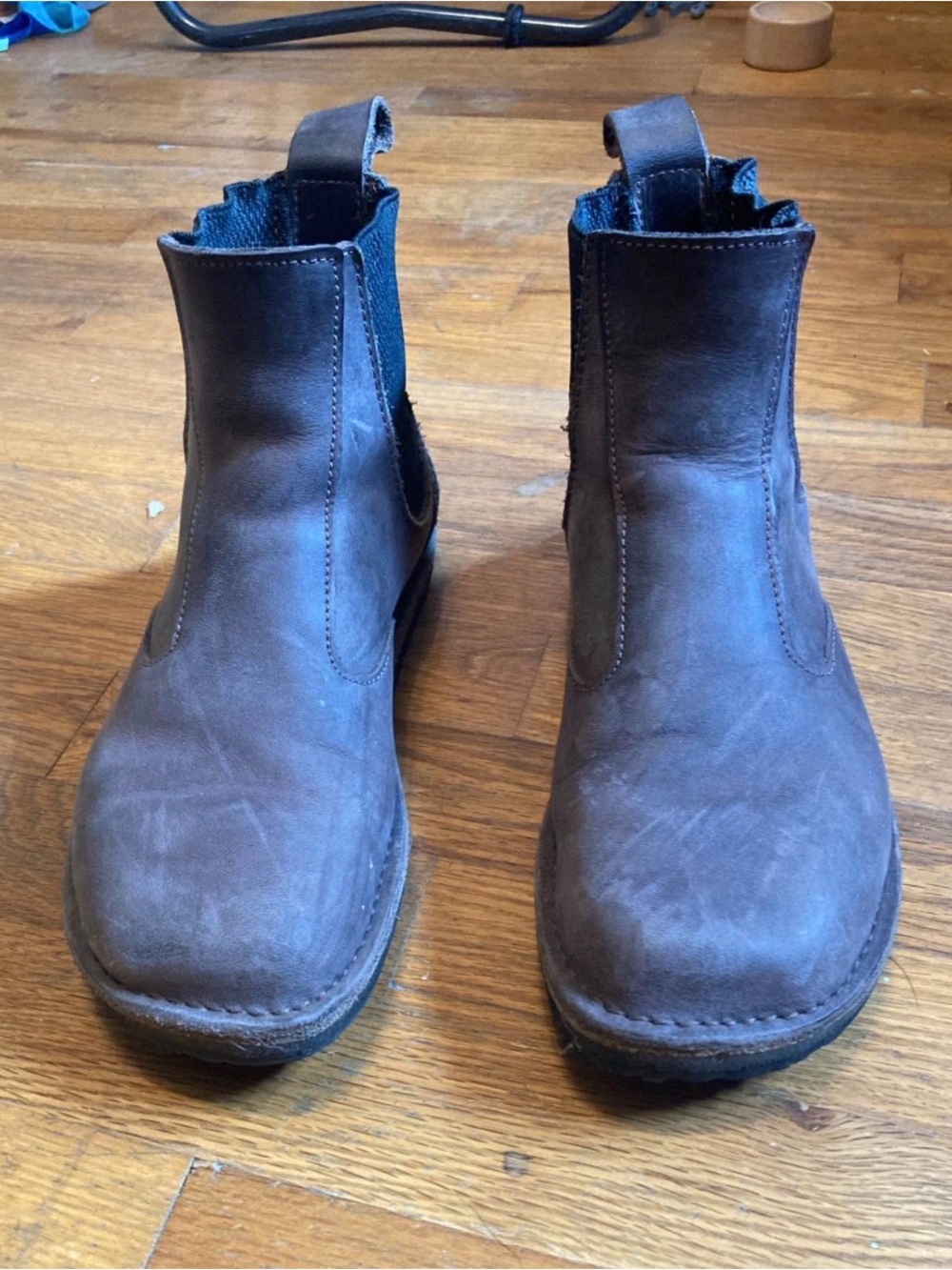 Women's Chelsea Ankle Booties in Dark Brown Leather